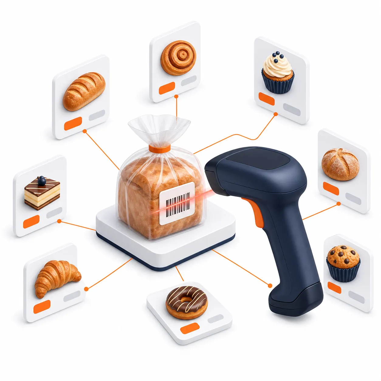 Scan-jual cepat untuk ratusan item display