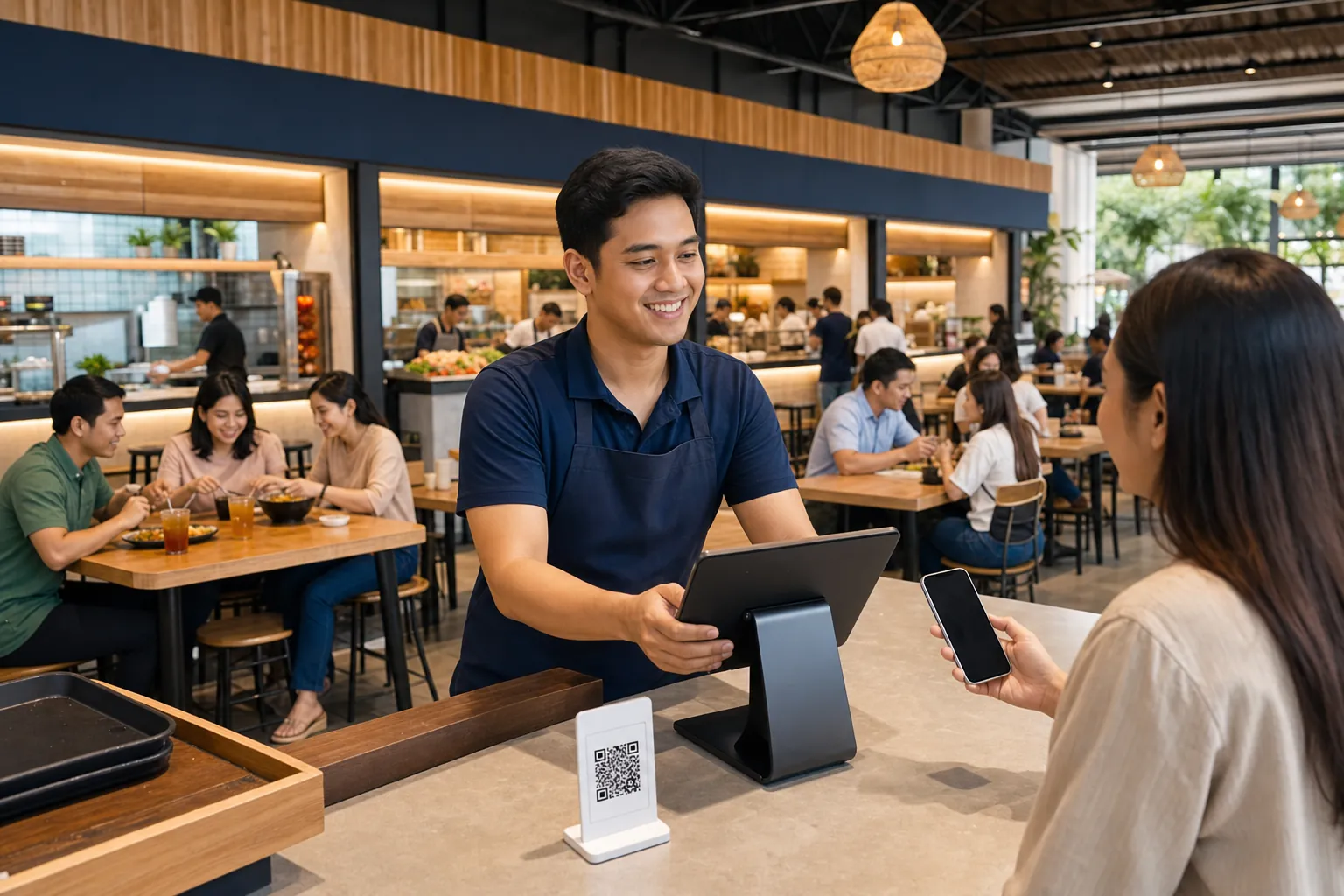 Food court dengan banyak tenant dikelola satu sistem TableOne